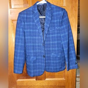 Boys Blue Checkered Blazer